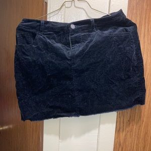 Black Corduroy Mini Skirt